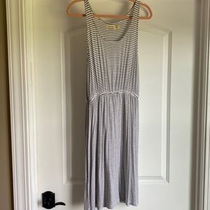 White and black striped sleeveless dress